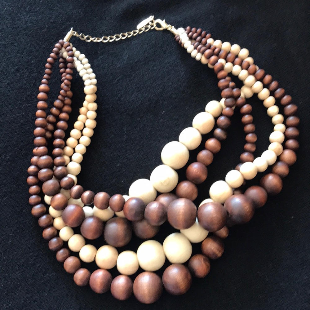 Wooden bead necklace